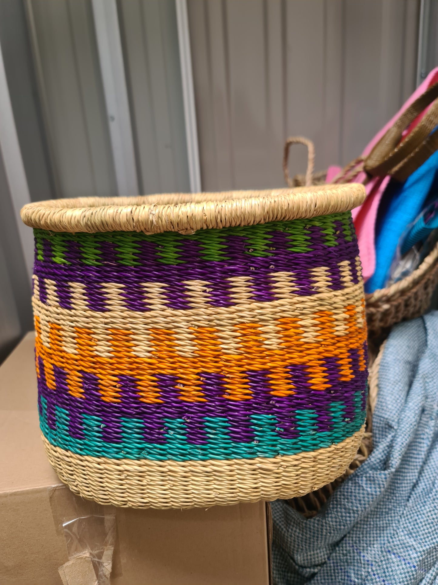 Panier trotinette en paille