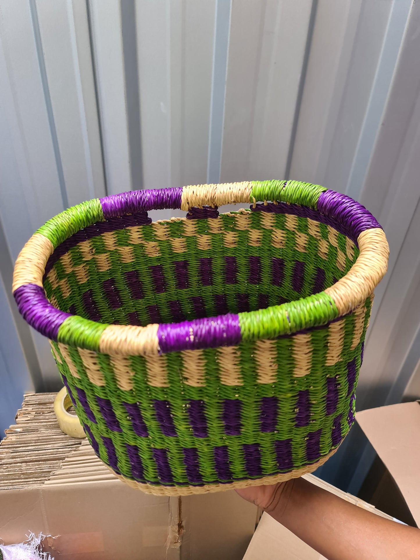 Panier trotinette en paille