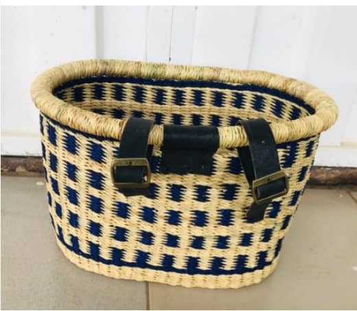 Panier vélo en paille Mestissés