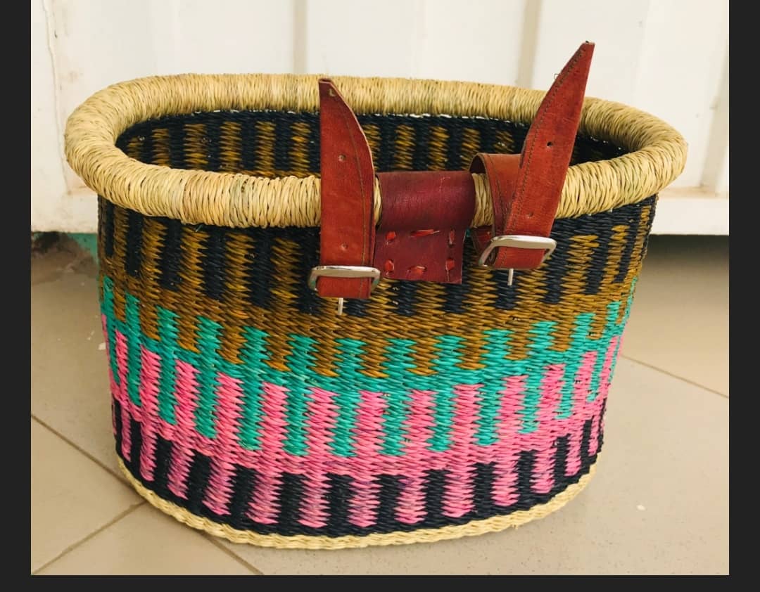Panier vélo en paille Mestissés