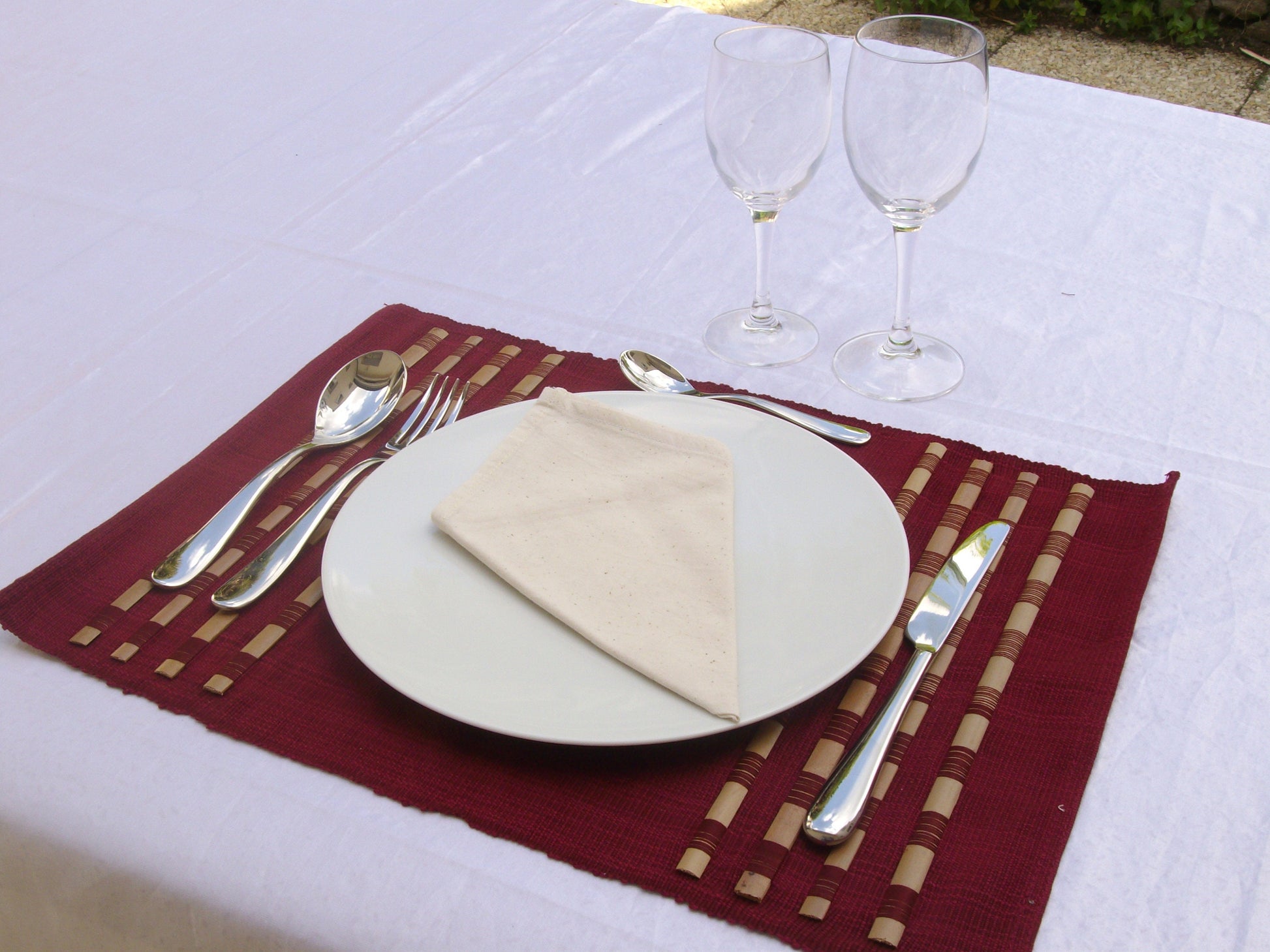 Sets de table en coton et bambou tissés à la main Mestissés