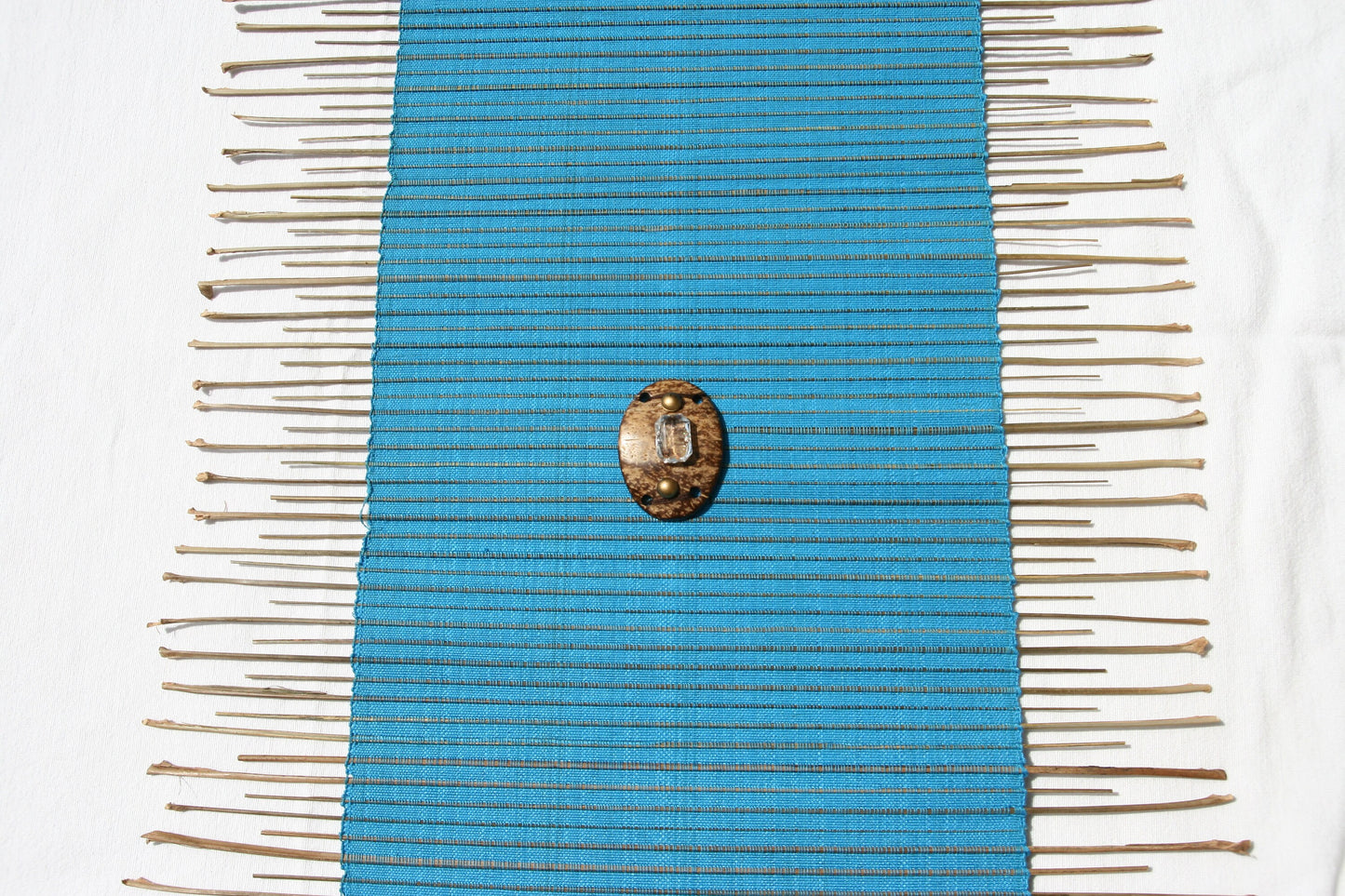 Chemin de table en lin et fibre de coco,