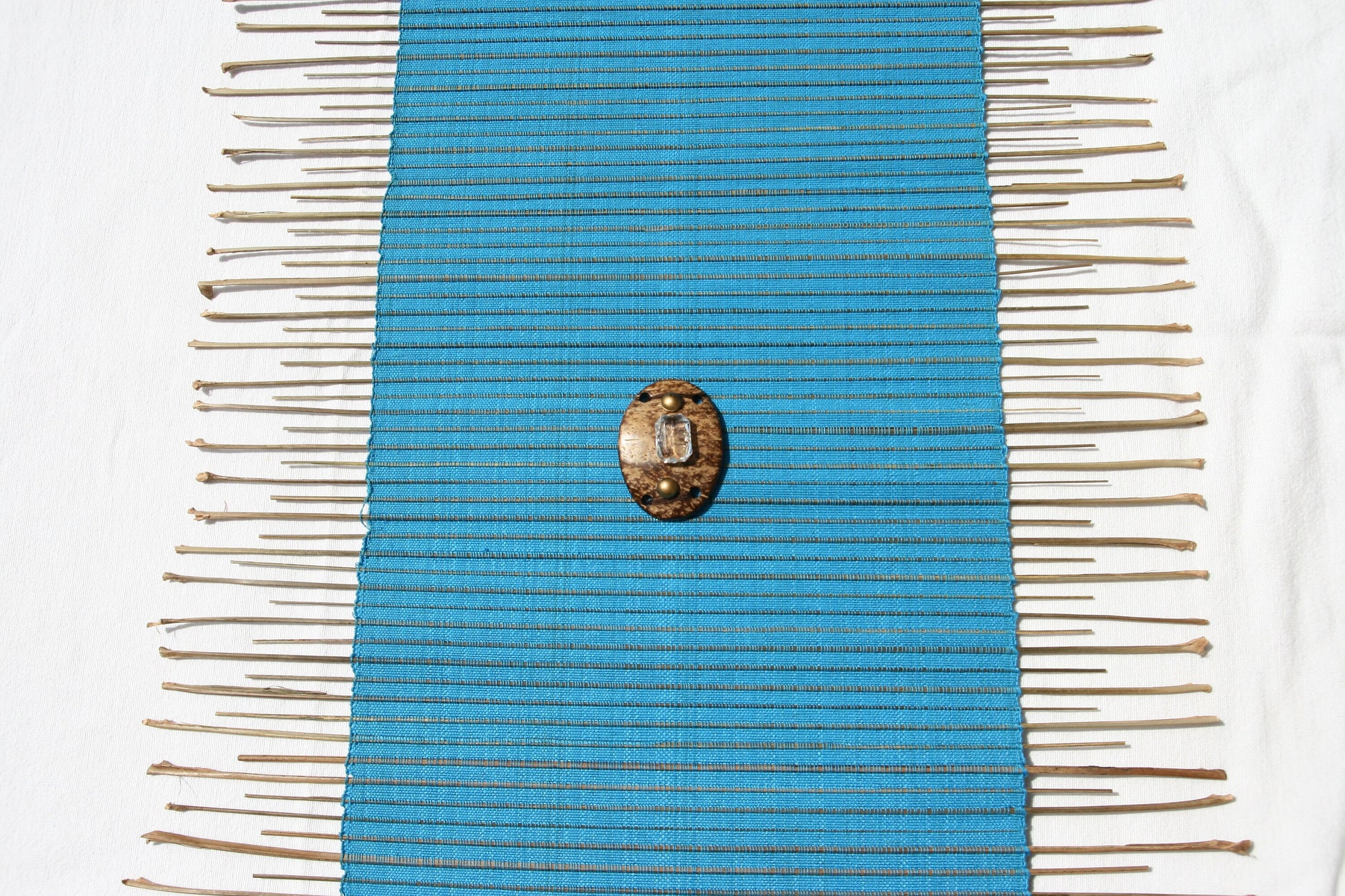 Chemin de table en lin et fibre de coco,