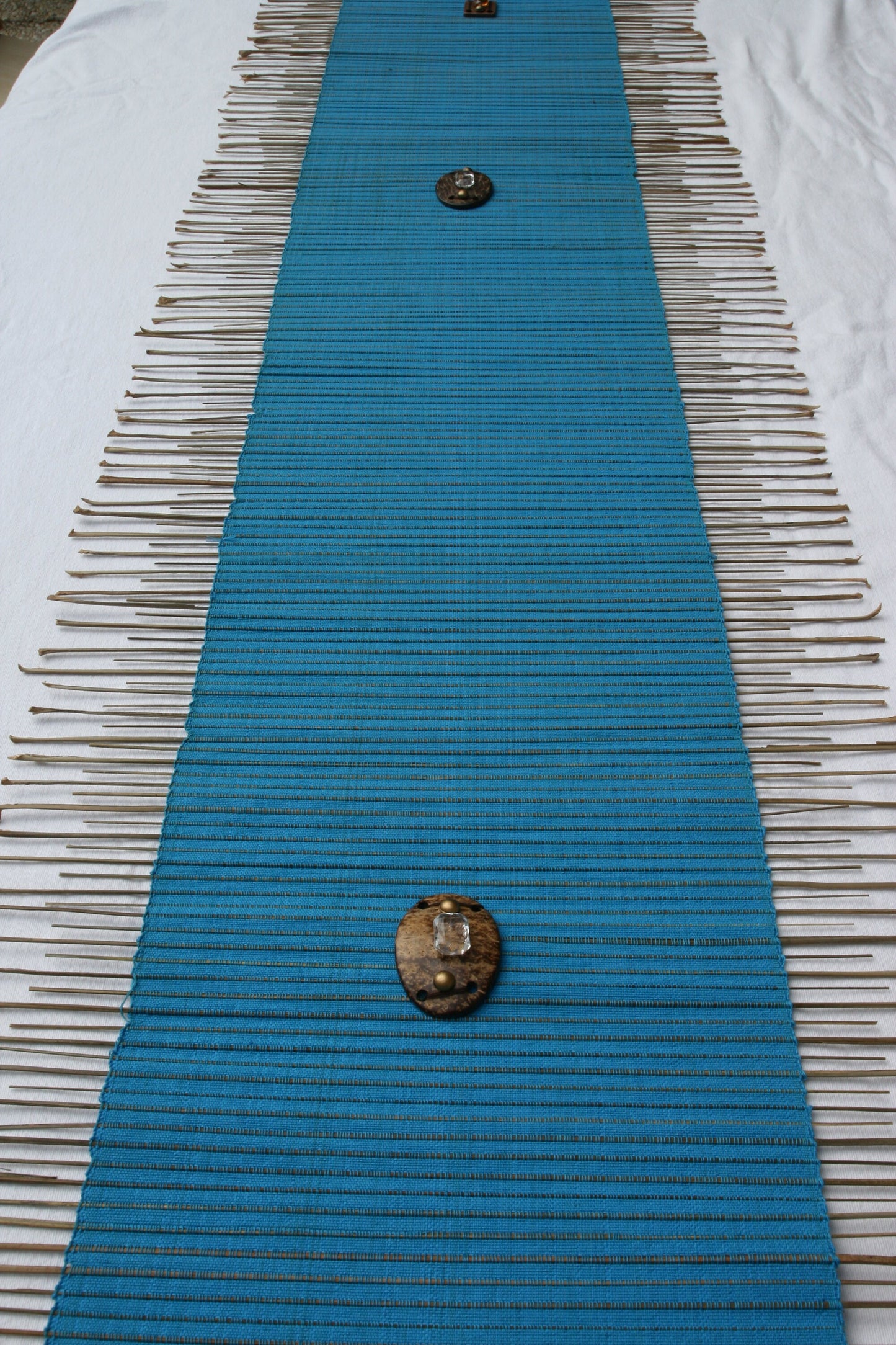 Chemin de table en lin et fibre de coco,