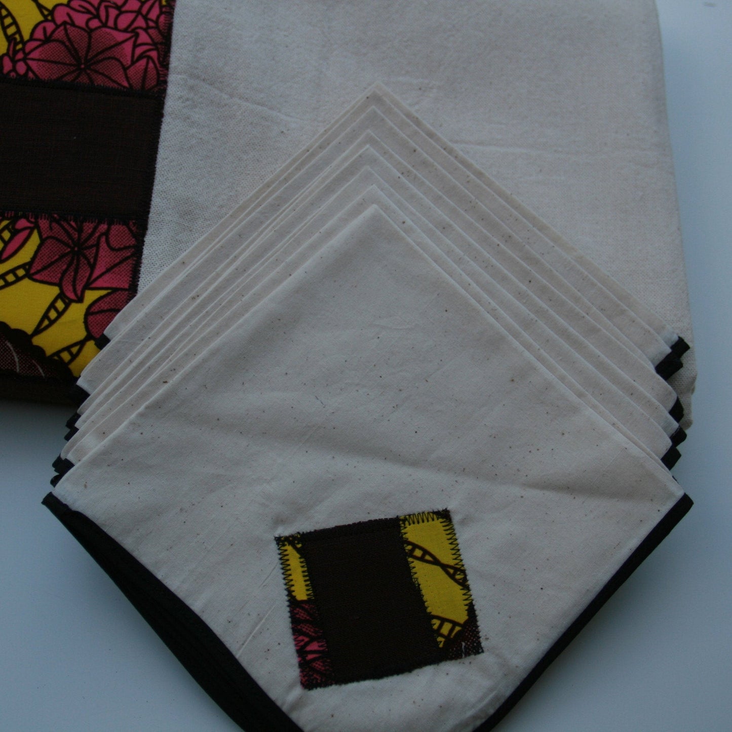 Nappe de table en lin et wax Mestissés