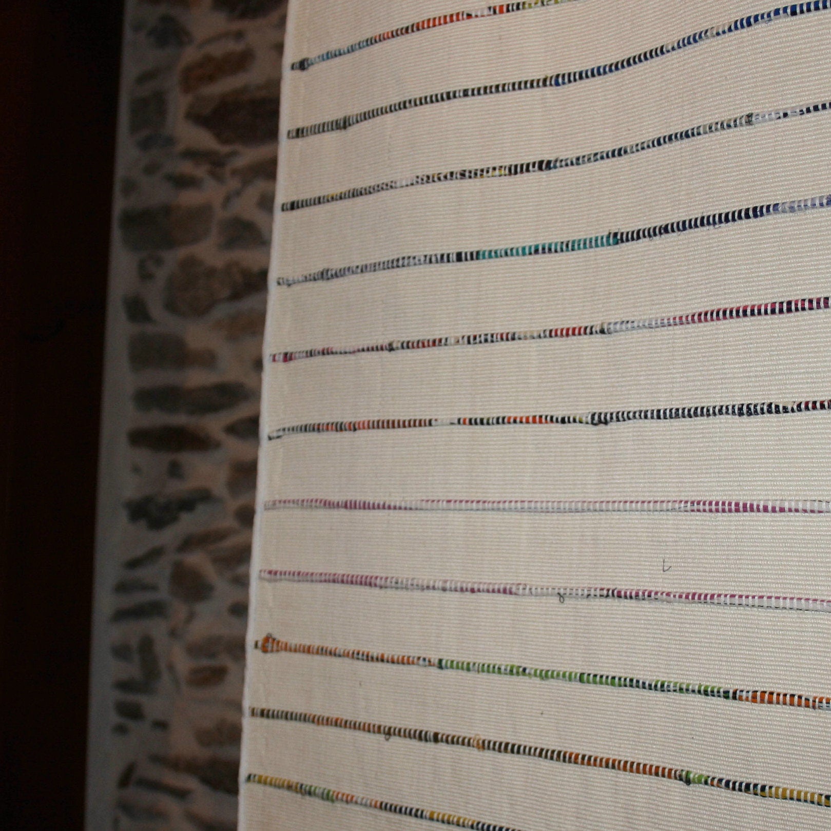 Panneau de rideau en pagne tissé et batik Mestissés