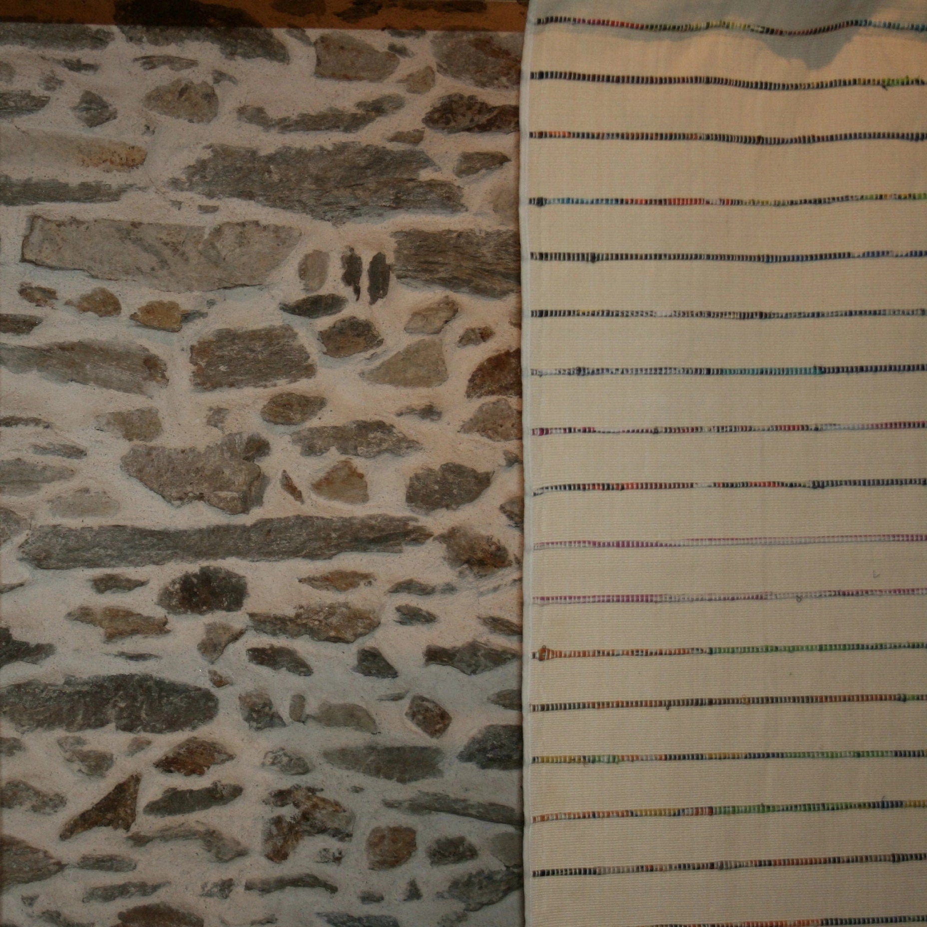 Panneau de rideau en pagne tissé et batik Mestissés