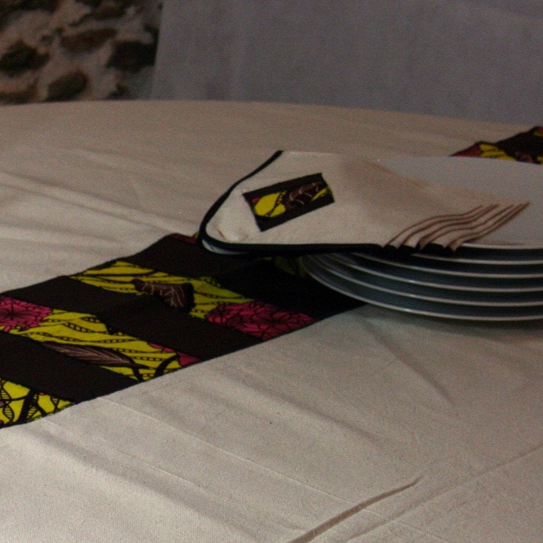 Nappe de table en lin et wax Mestissés