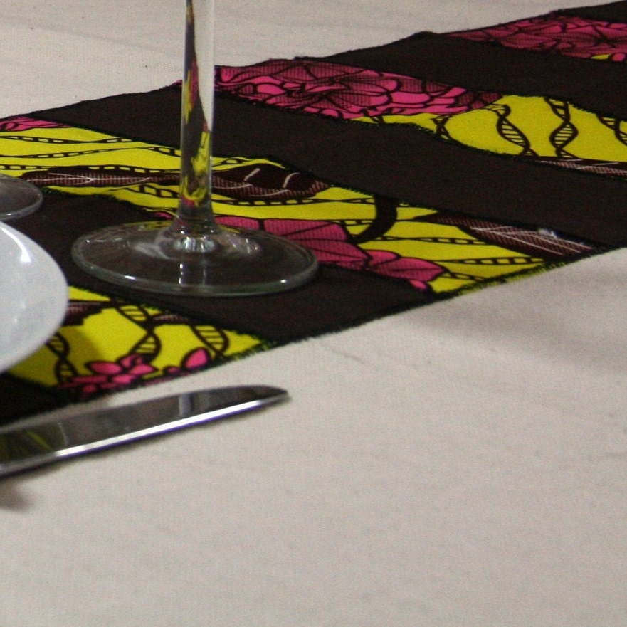 Nappe de table en lin et wax Mestissés