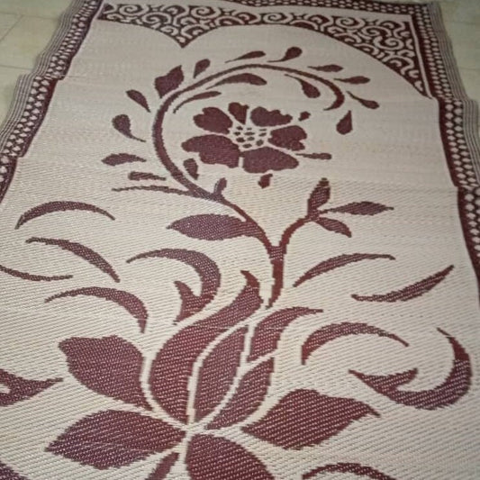 Tapis plastique africain double face, capuccino