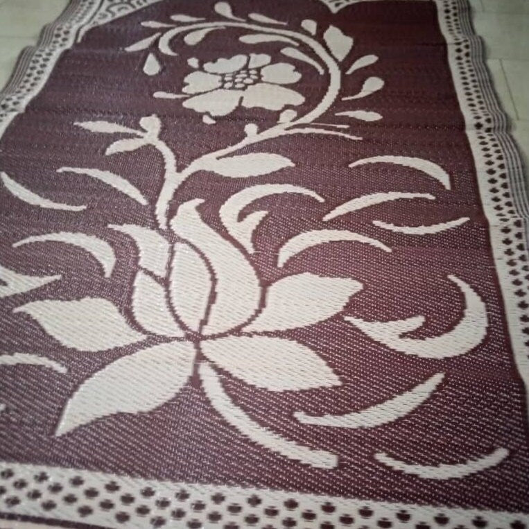 Tapis plastique africain double face, capuccino