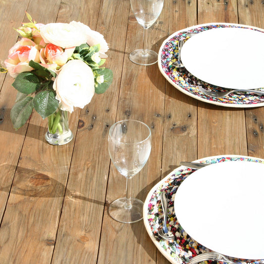 Sets de table par deux en chutes de tissus recyclés Mestissés