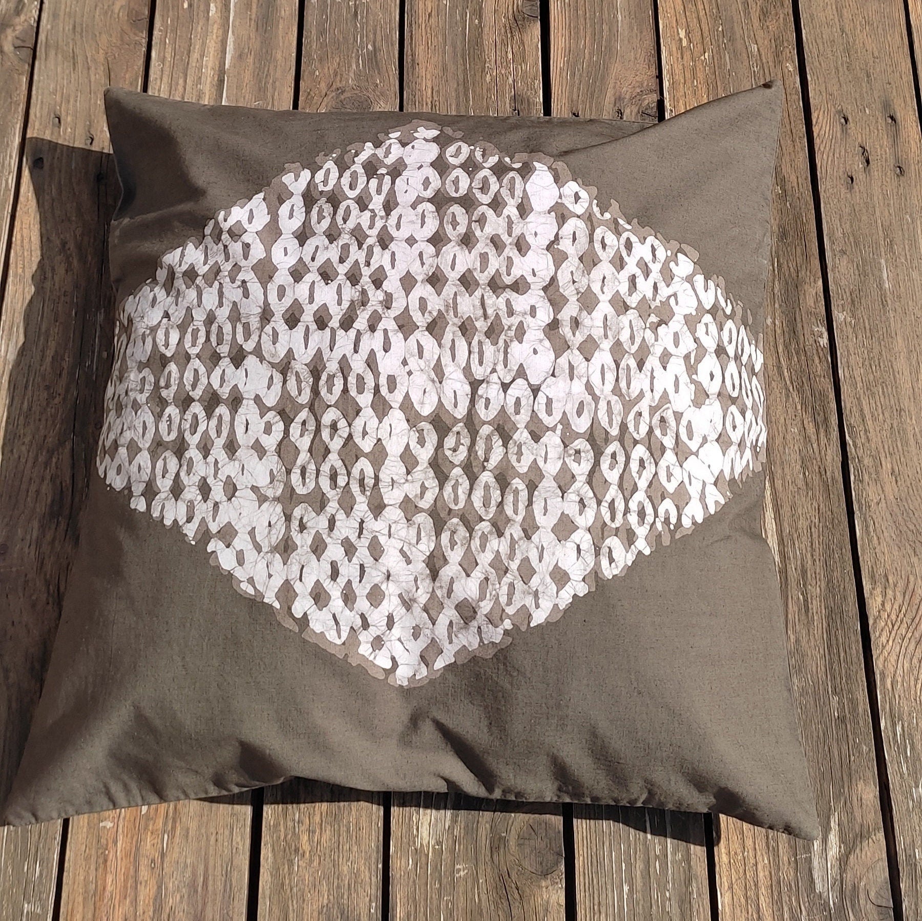 Housse de coussin en batik  Adire Mestissés
