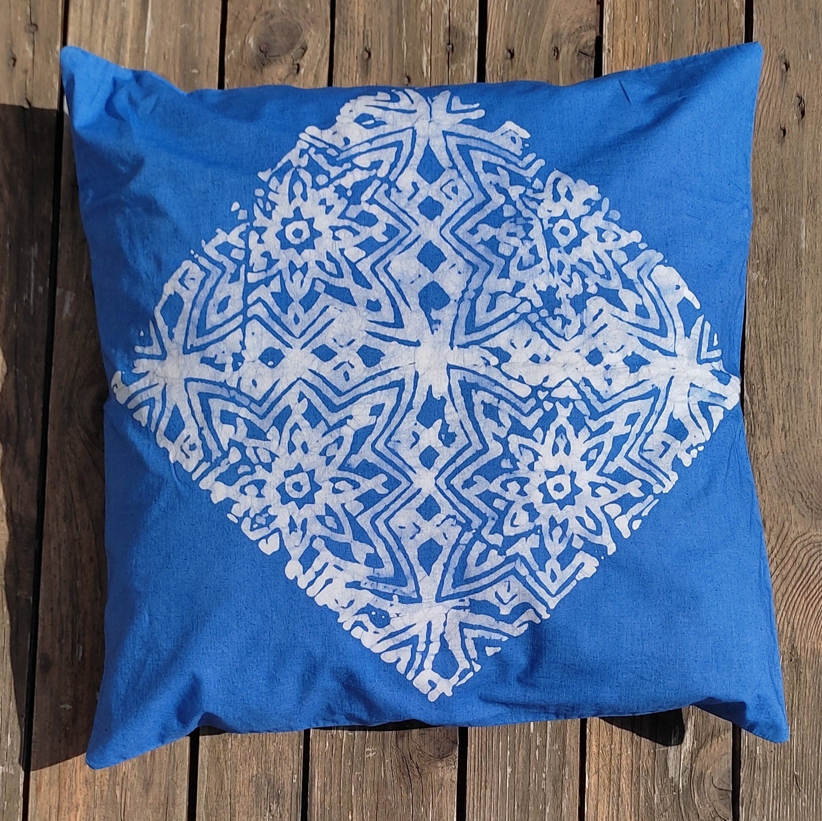Housse de coussin en batik  Adire Mestissés