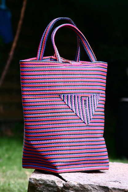 African bag woven in recycled plastic