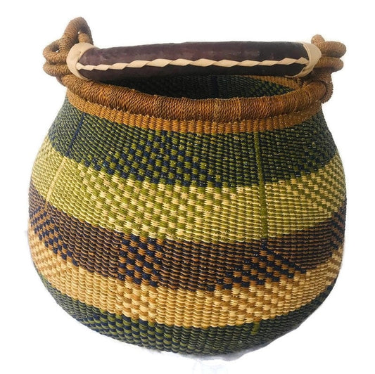 Hand-woven African bolga pot cache Mestissés